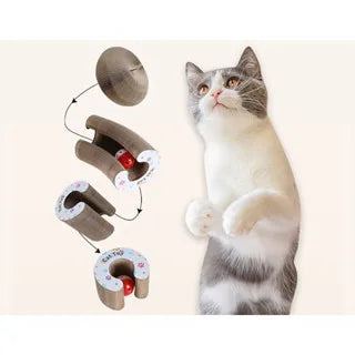 Brinquedo Mágico Para Gato Arranhador Papel Sanfonado Dobrável Com Bola