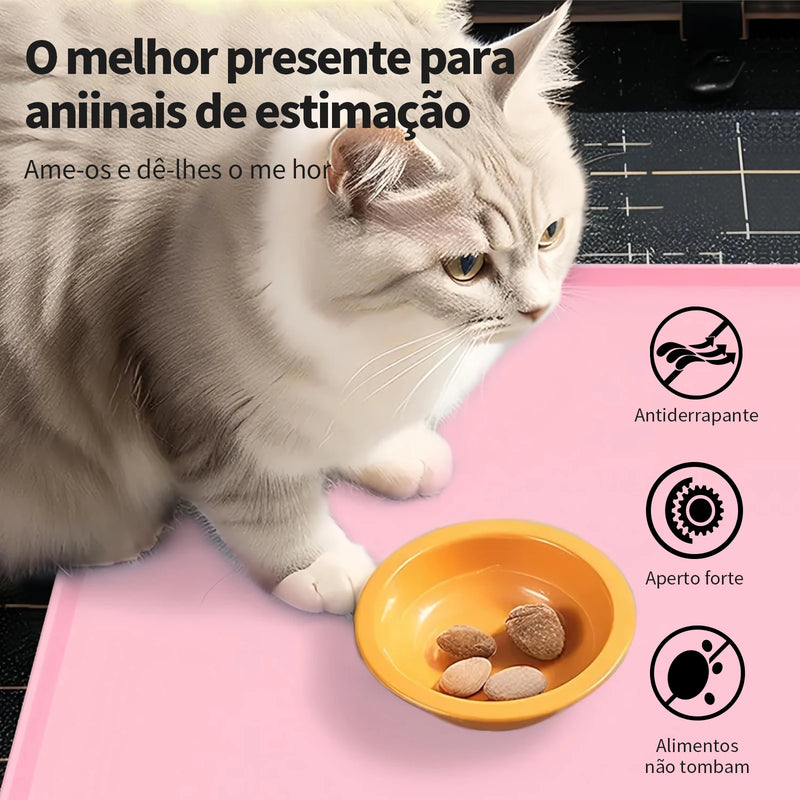 Tapete antiaderente e impermeável para alimentação de animais de estimação