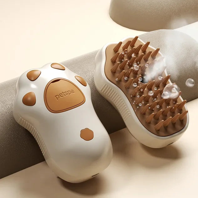 Escova 3 em 1 para Pets com Vapor e Massagem