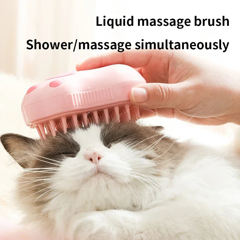 Escova 3 em 1 para Pets com Vapor e Massagem