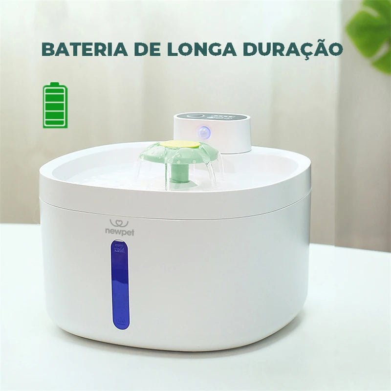 Bebedouro automático para gatos, com cabo USB/bateria, sensor inteligente