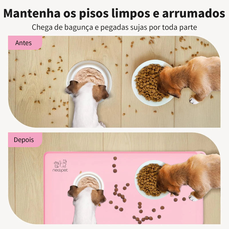 Tapete antiaderente e impermeável para alimentação de animais de estimação