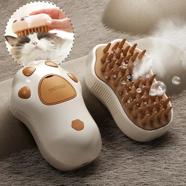 Escova 3 em 1 para Pets com Vapor e Massagem