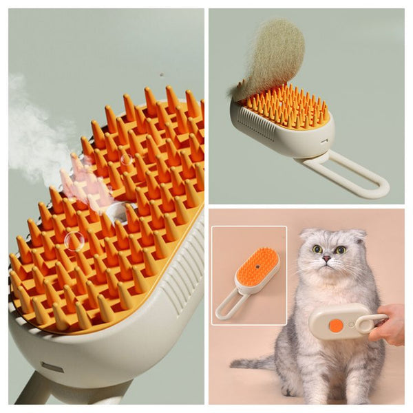 Escova A Vapor 3 Em 1 Pet Removedor de Pelos Para Gatos E Cães